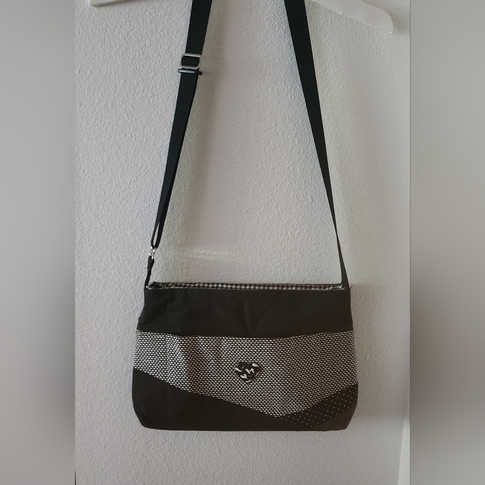 Valencia Creations Woman's Cloth Black & White Crossbody Bag (One Of A Kind)